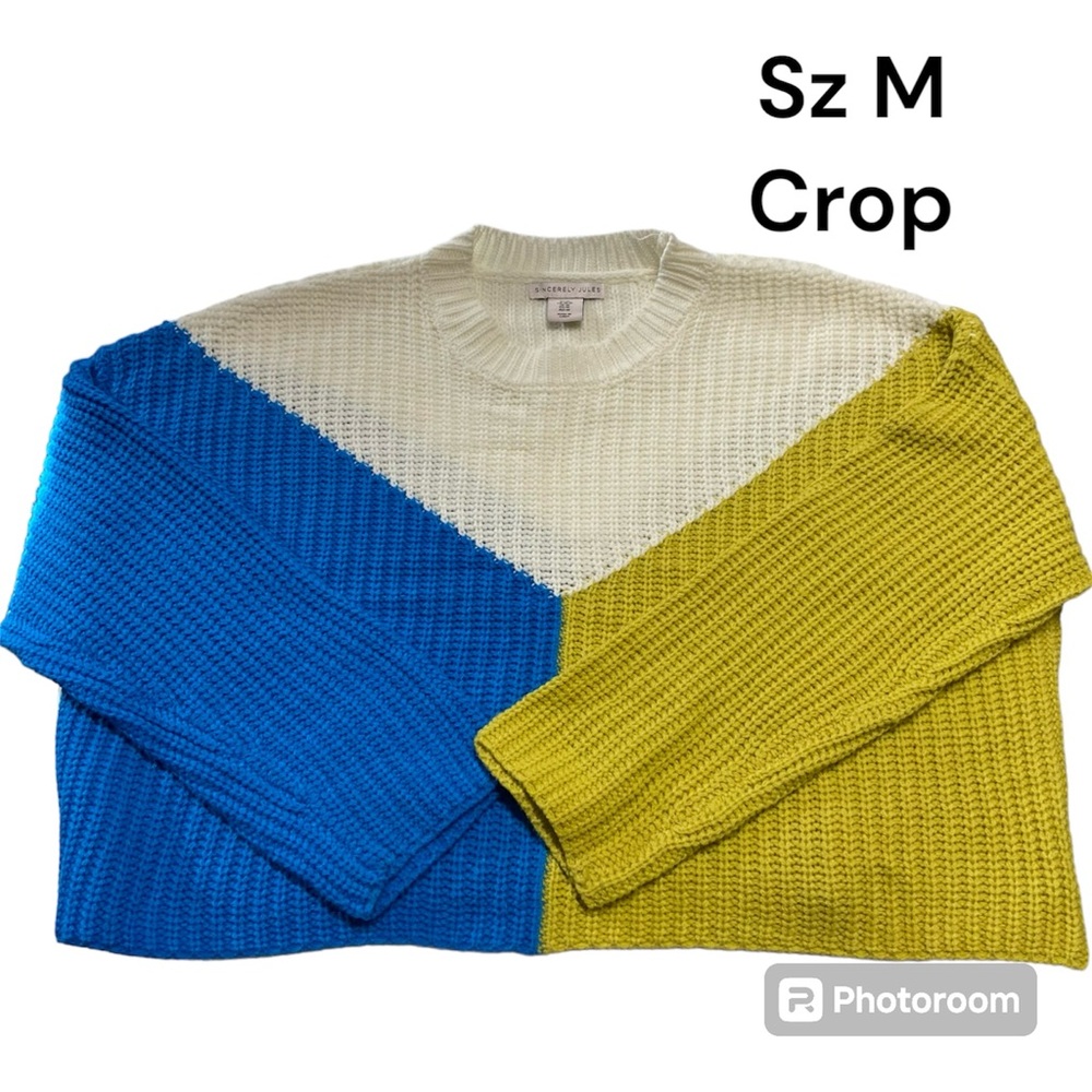 Sincerely Jules Colorblock Sweater - Blue, Cream, Yellow
